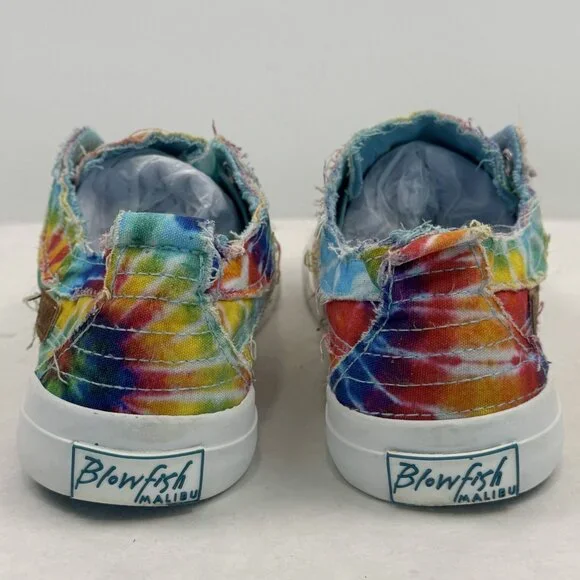 Blowfish Malibu Womens Size 8 Rainbow Tie Dye Play Sneakers Slip On Canvas - Picture 4 of 12